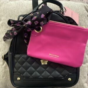 Juicy Couture backpack purse, black crown royal  ( A -  17 )